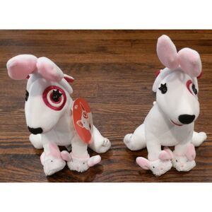 2002 Vintage Target Hoppy Bullseye Rabbit Easter Stuffed Animal Set of 2